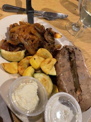 Flat steak with baked potato