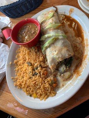 Burrito Ranchero - absolutely delicious. So much grill flavor. Best Mexican in town by far