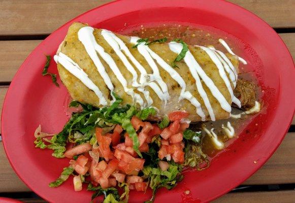 Carnitas Burrito with Tomatillo sauce