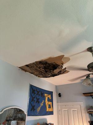 Water damage from shoddy roof work