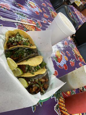 tacos al pastor & horchata