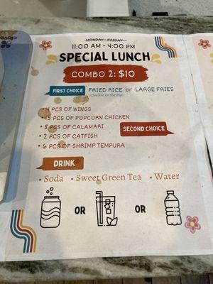 Every day Lunch Special