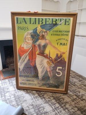 Large Vintage poster in traditional frame