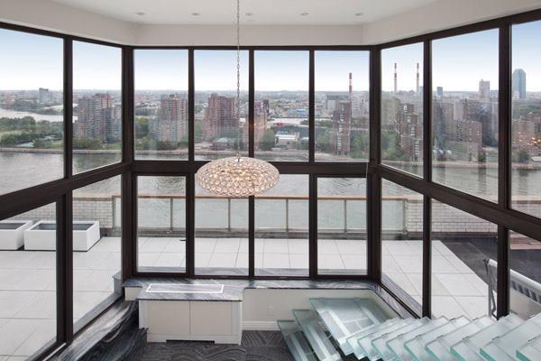 Wall of windows installed by Mike the Glazier at Frank Sinatras former penthouse