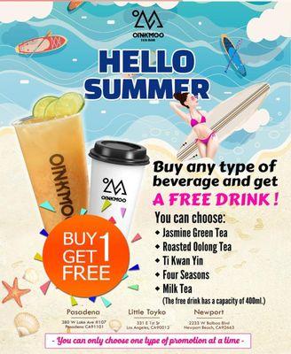 Summer promotion going on, Monday - Thursday