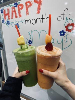 Left: Green Juice / Right: Biónico Juice