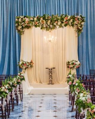 Chandelier chuppah at the Merchant's Exchange.  Andrewweeksphotography.com