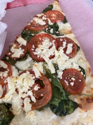 Roma Spinach Pizza slice