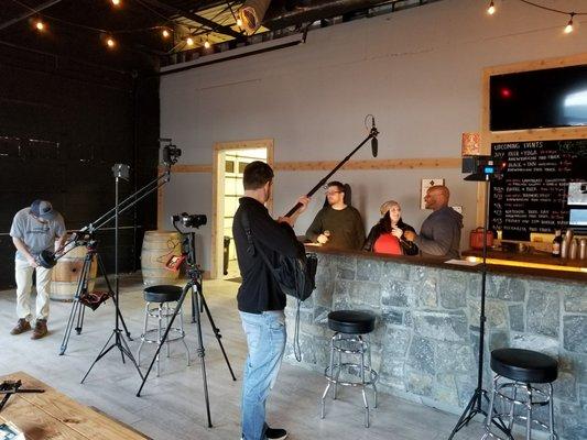 Black and Tan Web series filming at the Brewer's Collective in Bay Shore.