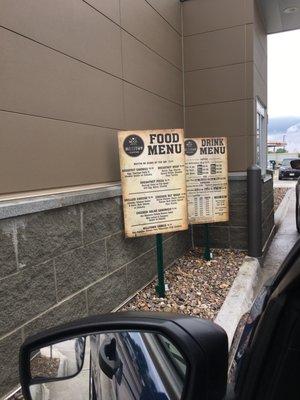 Drive thru menu