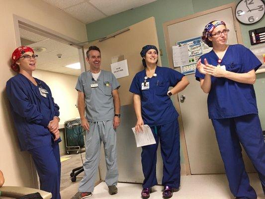 This incredible staff who came to visit my mom this morning after her surgery