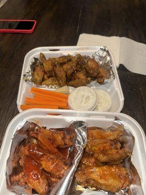 Lemon pepper . Spicy bbq . Mango habanero.