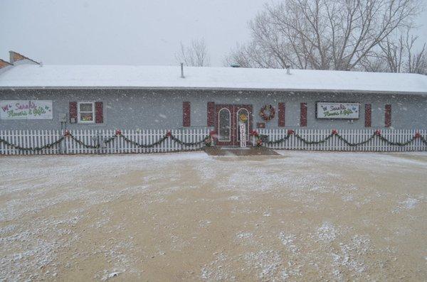 A beautiful winter day at Sarah's Flowers & Gifts!!  102 Legion St Manchester IA. Your full service Manchester Iowa Florist.