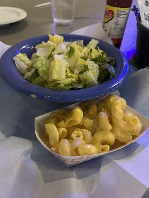 Kids Mac n cheese and plain salad per our request