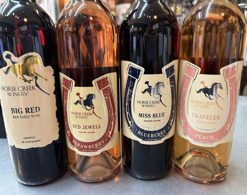 The newest line of sweet wines. Horse Creek Winery out of Nashville, Georgia