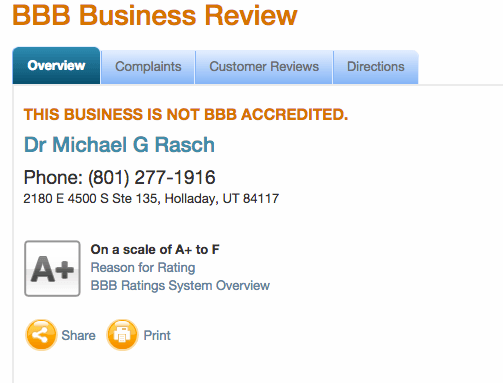 A+ BBB rating with no complaints...EVER