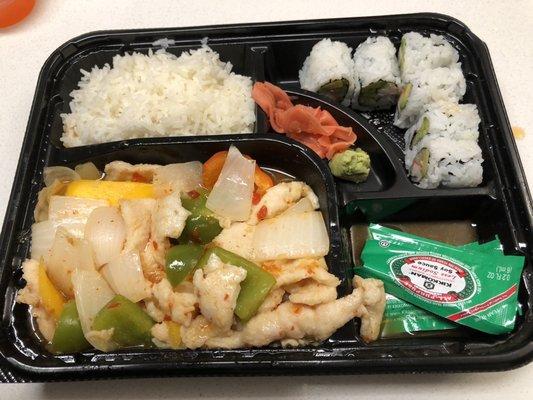 Bento box! Multiple selections available for each section of the bento.