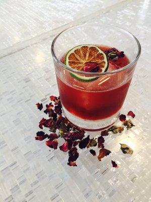 The Scarlet's Kiss is awesome- ReFind Cucumber, cassis, Luxardo aperitivo, lemon and dried rose. Great spring cocktail