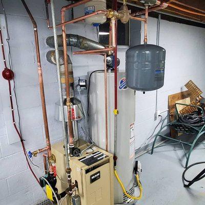 Weil Mclain hot water boiler installation.