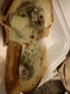 Mario the Baker's amazing Philly cheesesteak? No way barely any meat super sloppy presentation a true waste of your money. Seriously avoid!