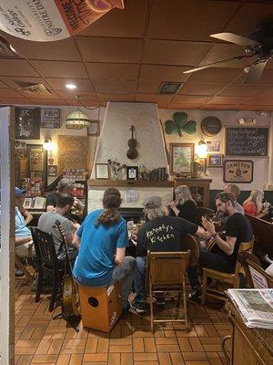 Open traditional Irish music night on Mondays