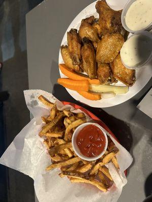 Wings and fries