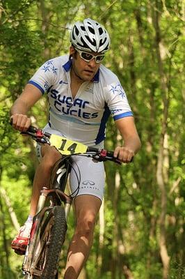 Ridding a Specialized Stumpjumper at the local Sugar Land trails.