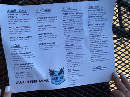 Gluten Free Menu - June 2022