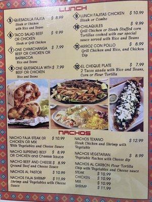 Extensive menu