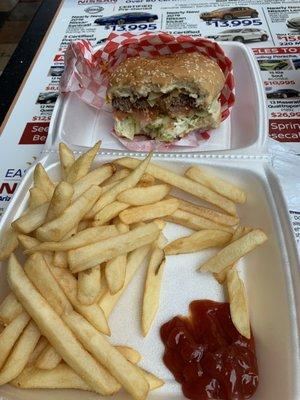 Cheese Burger with Fries