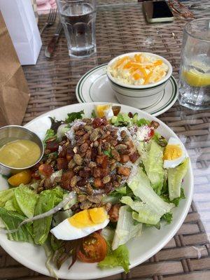 Chop salad and cheesy grits