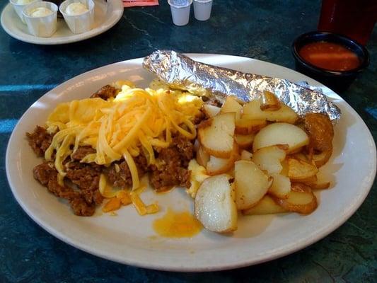 Eggs, Chorizo and potatoes with tortillas