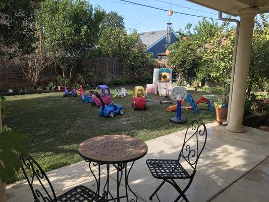 Outdoor play area for our kids to run, play, and mingle! Staff is always supervising and our security cameras ensure additional safety.