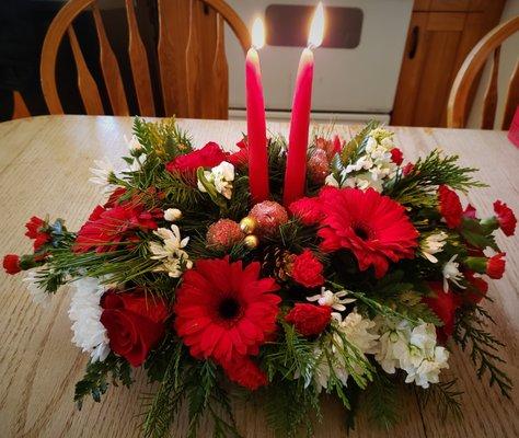 Lovely holiday arrangement for the table.