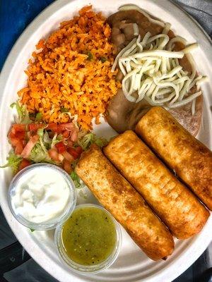 Chorizo Chimichanga Dinner from the taqueria inside Panos Fresh Market.