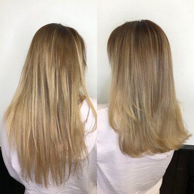 Straight across haircut with layers