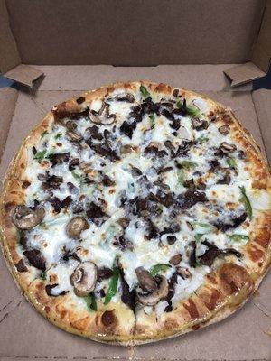 Philly Cheesesteak Specialty pizza is delicious