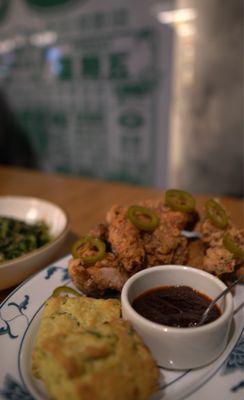 Salt & Pepper Chicken with Scallion Biscuits