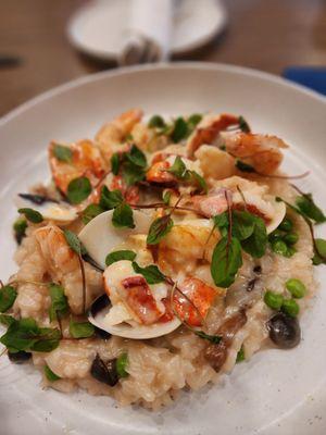 Frankly one of the best seafood risotto's I have ever had.  Beautiful presentation, soft flavorful lobster craws, crisp shrimps and clams.