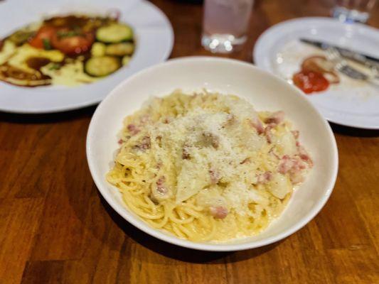 Spaghetti Carbonara front view