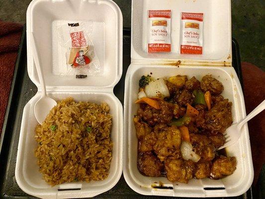 General Tso's Chicken and Fried Rice