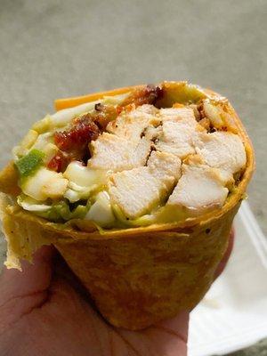 Chipotle Chicken Wrap & Side Mixed Green Salad  So good!