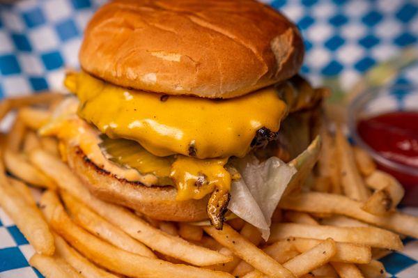 The GoodBurger - Point Loma's newest favorite burger! Served with seasoned fries - only $7 during our daily Happy Hour, 2pm-6pm.