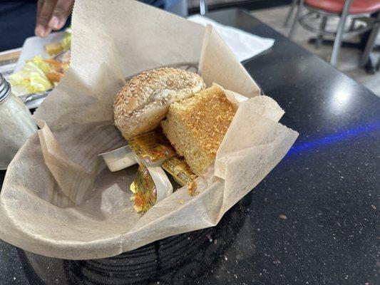 Homemade warm bread and butter