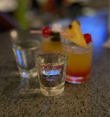 Pineapple Upside-Down Cake Shots