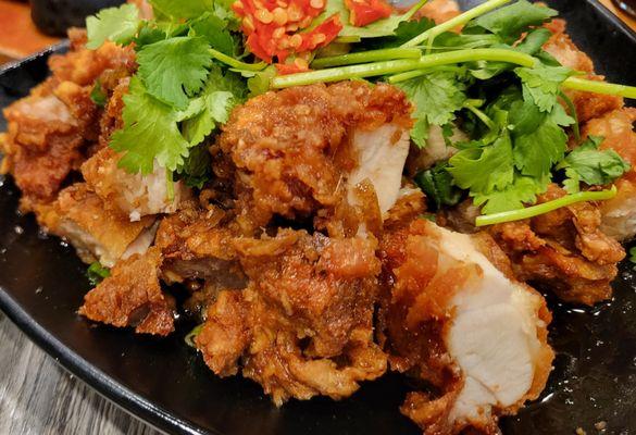 椒麻脆皮雞 Crispy Chicken with Special Spicy Sauce, $14.50 - 5 Stars