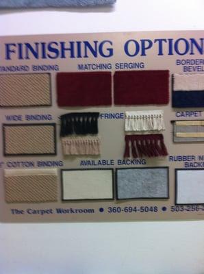 Carpet Binding Starting at $1.75 a foot.