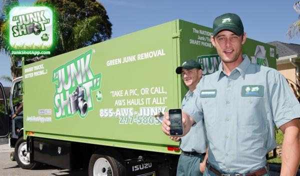 JUNK SHOT! The U.S.A.'s ONLY JUNK REMOVAL App. Take a Quick Pic or Call! 855-297-JUNK (5865).