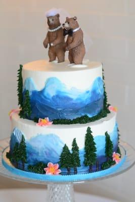 Colorado mountain wedding cake