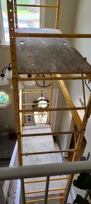 Foyer chandelier replacement project.